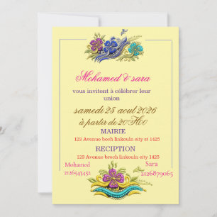 Convite de casamento elegante no estilo marroquino