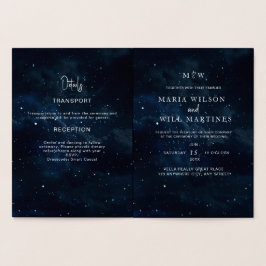 Convite de casamento elegante noite estrelada Mode