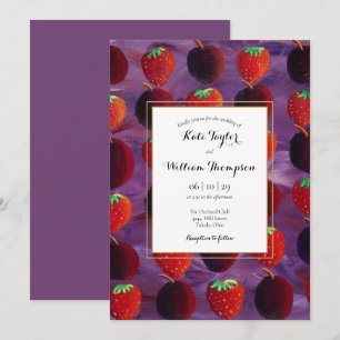 Convite de Casamento Elegante País de Frutas Verme