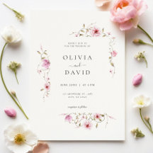 Convite De Casamento Elegante Para Flores Minimali