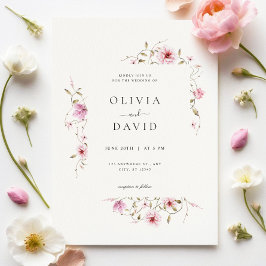 Convite De Casamento Elegante Para Flores Minimali