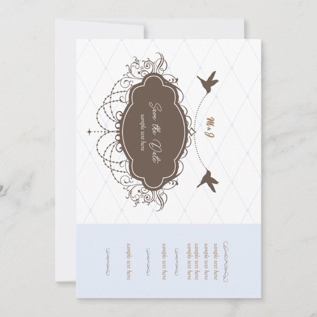 Convite de casamento elegante para salvar a data (Frente)