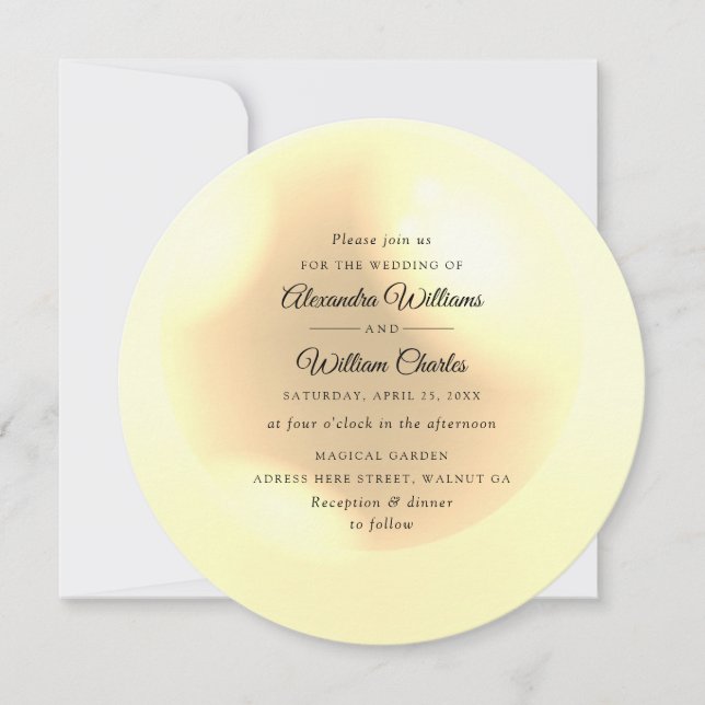 Convite de Casamento Elegante Pérola Simples Chic (Frente)