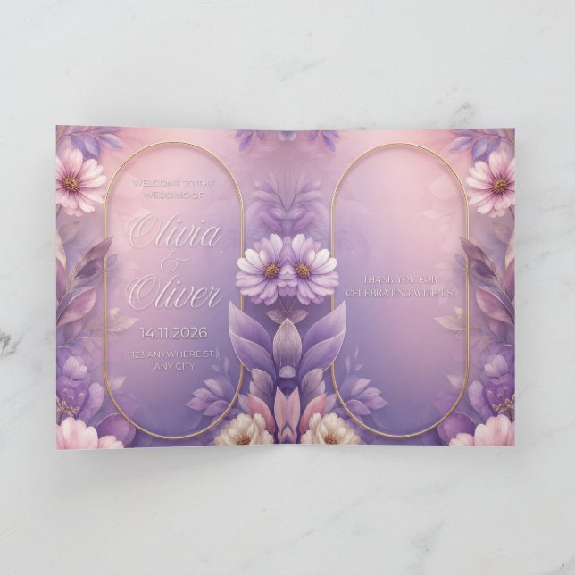 Convite de Casamento Elegante Personalizado (Interior)