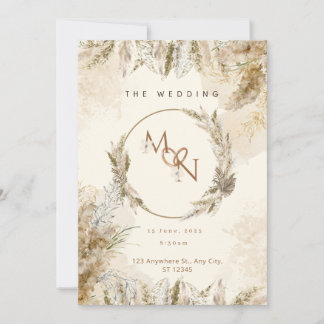 Convite de Casamento Elegante Personalizável com C