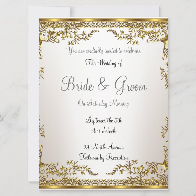Convite de Casamento Elegante Popular (Frente)