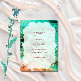 Convite de Casamento Elegante Praia Costeira Ocean