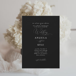 Convite de Casamento Elegante Preto e Branco II