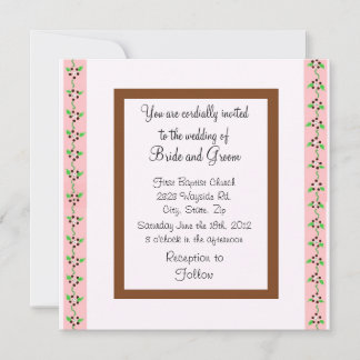 Convite de Casamento Elegante Rosa e Chocolate