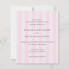 Convite de Casamento Elegante Rosa Moderno com Lis
