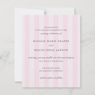 Convite de Casamento Elegante Rosa Moderno com Lis