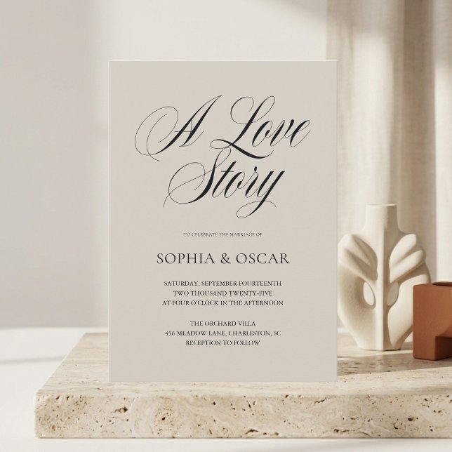 Convite de Casamento Elegante | Rótulo Minimalista (Criador carregado)