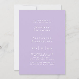 Convite de Casamento Elegante Roxo