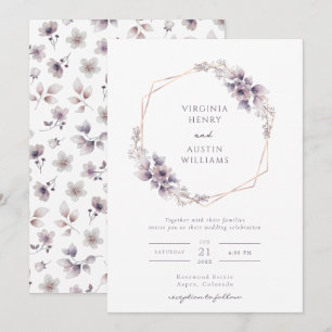 Convite de Casamento Elegante Roxo