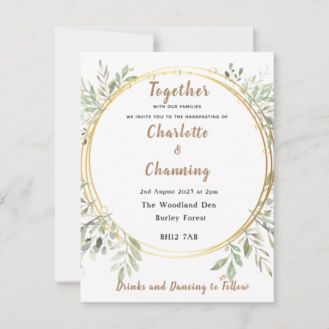 Convite de casamento | Elegante | RSVP | Fixação (Frente)