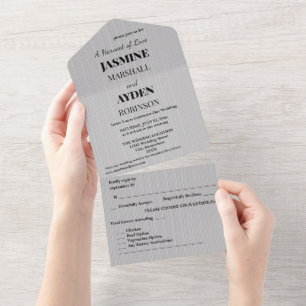 Convite de Casamento Elegante   RSVP Luxuoso para 
