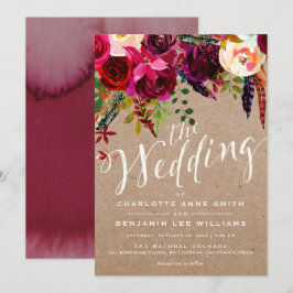CONVITE DE CASAMENTO| Elegante Russo Floral Boho