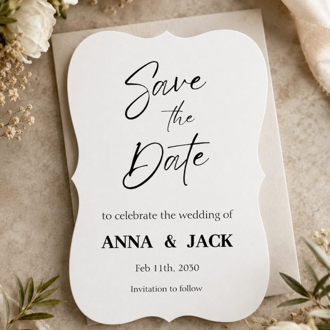 Convite de casamento elegante Salve a data (Criador carregado)