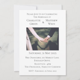 Convite De Casamento Elegante Segurando Mãos