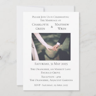 Convite De Casamento Elegante Segurando Mãos