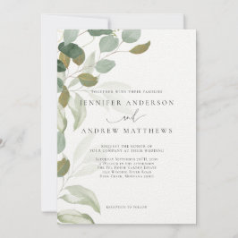 Convite de Casamento Elegante Suculento com Verde