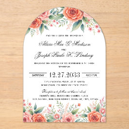 Convite de Casamento Elegante Terracota, Minimalis