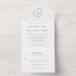 Convite de Casamento Elegante Tudo em Um