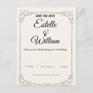 Convite de Casamento Elegante – Um Toque Moderno p