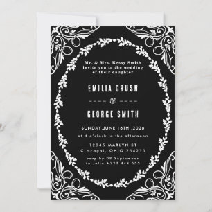 Convite de Casamento Elegante Vintage