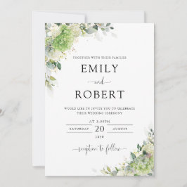 Convite de Casamento Elegantes Hortênsias