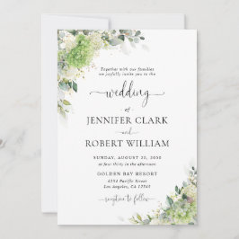 Convite de Casamento Elegantes Hortênsias