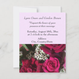 Convite de Casamento Elegantes Rosas Vermelhas