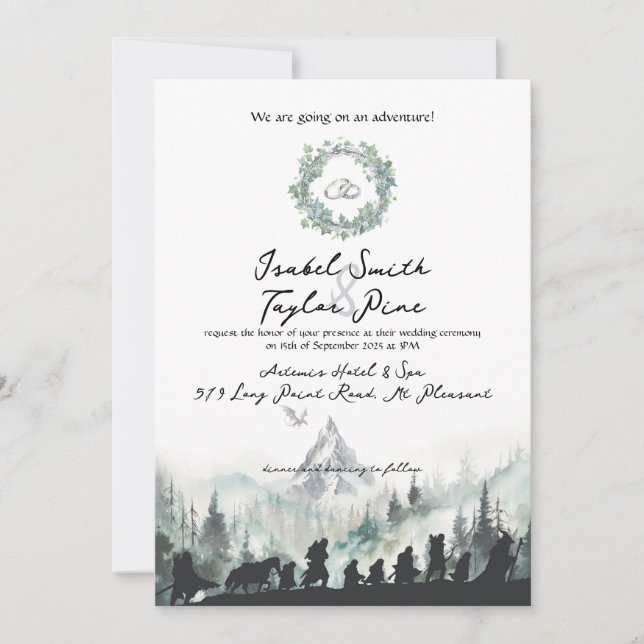 Convite de Casamento Elvish Fantasia (Frente)