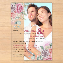 Convite de Casamento em Acrílico com Foto de Rosas