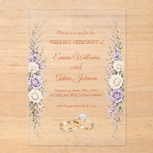 Convite de Casamento em Acrílico Elegante