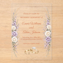 Convite de Casamento em Acrílico Elegante