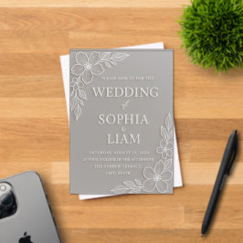 Convite de Casamento em Acrílico - Floral