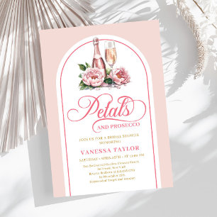 Convite de casamento em aquarela com pétalas moder