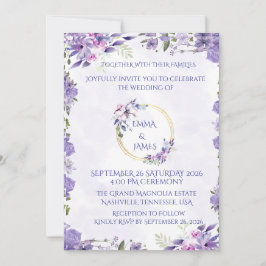 Convite de Casamento em Aquarela Elegante