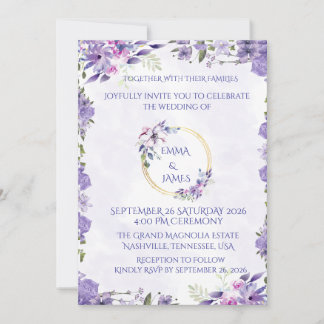 Convite de Casamento em Aquarela Elegante