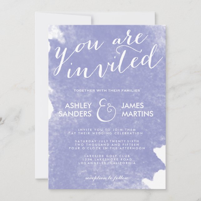 CONVITE DE CASAMENTO EM Aquarela LILÁS CHIC (Frente)