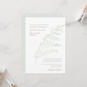 Convite de Casamento em Aquarela Simples de Outono
