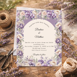 Convite de casamento em arco de creme champanhe la