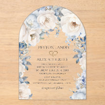 Convite de Casamento em Arco Floral Branco Creme A