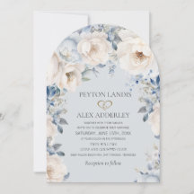 Convite de Casamento em Arco Floral Branco Creme A