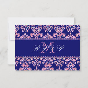 Convite de Casamento em Azul Marinho com Glitter R