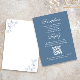 Convite de Casamento em Azul Poeirento RSVP Recepç