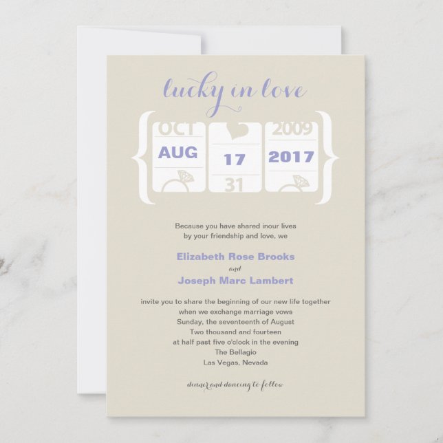 Convite de Casamento em Caça-Níquel (Frente)