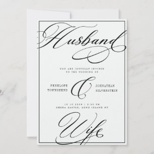 Convite de Casamento em Caligrafia Preto e Branco