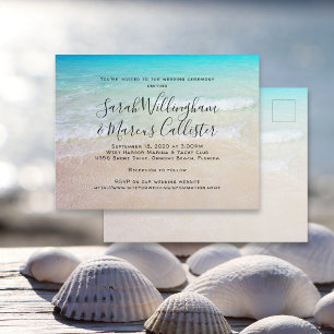 Convite de Casamento em Cartão-Postal com Fundo de